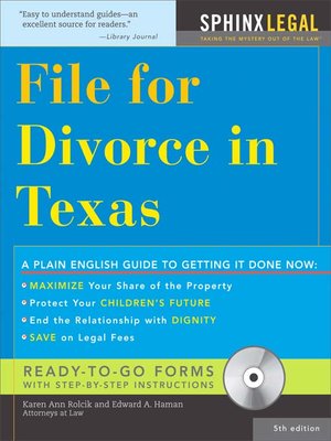 cover image of File for Divorce in Texas
